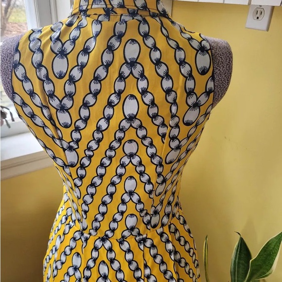🥳💰👗SOLD👗💰🥳Vintage 1950's Handmade cotton dress in yellow/white US 6 - Picture 3 of 4